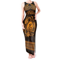 Personalized Cardiganshire Ceredigion Tank Maxi Dress Gold Leaping Salmon Celtic-inspired - Wonder Print Shop