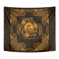 Personalized Cardiganshire Ceredigion Tapestry Gold Leaping Salmon Celtic-inspired - Wonder Print Shop