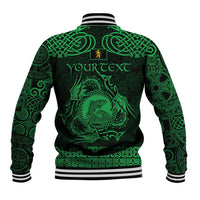 Personalized Cardiganshire Ceredigion Baseball Jacket Green Leaping Salmon Celtic-inspired - Wonder Print Shop
