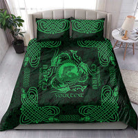 Personalized Cardiganshire Ceredigion Bedding Set Green Leaping Salmon Celtic-inspired - Wonder Print Shop