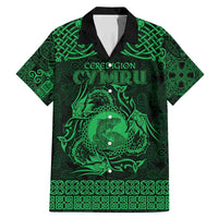 Personalized Cardiganshire Ceredigion Family Matching Mermaid Dress and Hawaiian Shirt Green Leaping Salmon Celtic-inspired - Wonder Print Shop