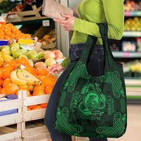 Personalized Cardiganshire Ceredigion Grocery Bag Green Leaping Salmon Celtic-inspired - Wonder Print Shop