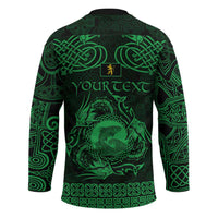 Personalized Cardiganshire Ceredigion Hockey Jersey Green Leaping Salmon Celtic-inspired - Wonder Print Shop