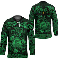 Personalized Cardiganshire Ceredigion Hockey Jersey Green Leaping Salmon Celtic-inspired - Wonder Print Shop