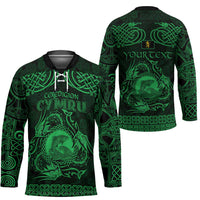 Personalized Cardiganshire Ceredigion Hockey Jersey Green Leaping Salmon Celtic-inspired - Wonder Print Shop