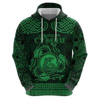 Personalized Cardiganshire Ceredigion Hoodie Green Leaping Salmon Celtic-inspired - Wonder Print Shop
