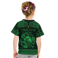 Personalized Cardiganshire Ceredigion Kid T Shirt Green Leaping Salmon Celtic-inspired - Wonder Print Shop