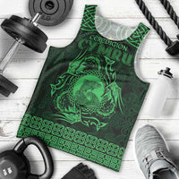 Personalized Cardiganshire Ceredigion Men Tank Top Green Leaping Salmon Celtic-inspired - Wonder Print Shop