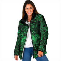 Personalized Cardiganshire Ceredigion Padded Jacket Green Leaping Salmon Celtic-inspired - Wonder Print Shop