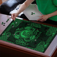 Personalized Cardiganshire Ceredigion Puzzle Green Leaping Salmon Celtic-inspired - Wonder Print Shop
