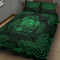 Personalized Cardiganshire Ceredigion Quilt Bed Set Green Leaping Salmon Celtic-inspired - Wonder Print Shop