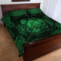 Personalized Cardiganshire Ceredigion Quilt Bed Set Green Leaping Salmon Celtic-inspired - Wonder Print Shop