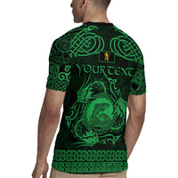 Personalized Cardiganshire Ceredigion Rugby Jersey Green Leaping Salmon Celtic-inspired - Wonder Print Shop