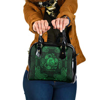 Personalized Cardiganshire Ceredigion Shoulder Handbag Green Leaping Salmon Celtic-inspired - Wonder Print Shop
