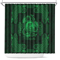Personalized Cardiganshire Ceredigion Shower Curtain Green Leaping Salmon Celtic-inspired - Wonder Print Shop