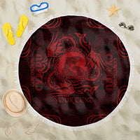 Personalized Cardiganshire Ceredigion Beach Blanket Red Leaping Salmon Celtic-inspired - Wonder Print Shop