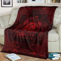 Personalized Cardiganshire Ceredigion Blanket Red Leaping Salmon Celtic-inspired - Wonder Print Shop