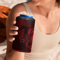 Personalized Cardiganshire Ceredigion 4 in 1 Can Cooler Tumbler Red Leaping Salmon Celtic-inspired - Wonder Print Shop