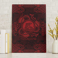 Personalized Cardiganshire Ceredigion Canvas Wall Art Red Leaping Salmon Celtic-inspired - Wonder Print Shop