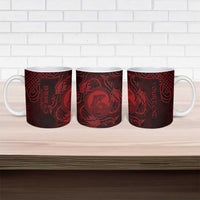 Personalized Cardiganshire Ceredigion Ceramic Mug Red Leaping Salmon Celtic-inspired - Wonder Print Shop