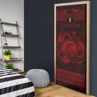 Personalized Cardiganshire Ceredigion Door Cover Red Leaping Salmon Celtic-inspired - Wonder Print Shop