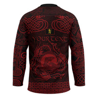 Personalized Cardiganshire Ceredigion Hockey Jersey Red Leaping Salmon Celtic-inspired - Wonder Print Shop