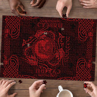 Personalized Cardiganshire Ceredigion Puzzle Red Leaping Salmon Celtic-inspired - Wonder Print Shop