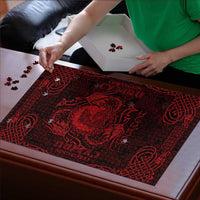 Personalized Cardiganshire Ceredigion Puzzle Red Leaping Salmon Celtic-inspired - Wonder Print Shop