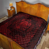 Personalized Cardiganshire Ceredigion Quilt Red Leaping Salmon Celtic-inspired - Wonder Print Shop