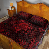Personalized Cardiganshire Ceredigion Quilt Bed Set Red Leaping Salmon Celtic-inspired - Wonder Print Shop