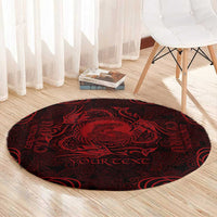 Personalized Cardiganshire Ceredigion Round Carpet Red Leaping Salmon Celtic-inspired - Wonder Print Shop