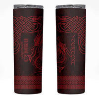 Personalized Cardiganshire Ceredigion Skinny Tumbler Red Leaping Salmon Celtic-inspired - Wonder Print Shop
