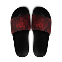 Personalized Cardiganshire Ceredigion Slide Sandals Red Leaping Salmon Celtic-inspired - Wonder Print Shop