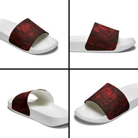 Personalized Cardiganshire Ceredigion Slide Sandals Red Leaping Salmon Celtic-inspired - Wonder Print Shop