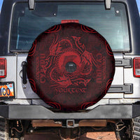 Personalized Cardiganshire Ceredigion Spare Tire Cover Red Leaping Salmon Celtic-inspired - Wonder Print Shop