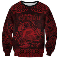 Personalized Cardiganshire Ceredigion Sweatshirt Red Leaping Salmon Celtic-inspired - Wonder Print Shop