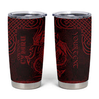 Personalized Cardiganshire Ceredigion Tumbler Cup Red Leaping Salmon Celtic-inspired - Wonder Print Shop