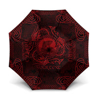 Personalized Cardiganshire Ceredigion Umbrella Red Leaping Salmon Celtic-inspired - Wonder Print Shop