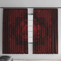 Personalized Cardiganshire Ceredigion Window Curtain Red Leaping Salmon Celtic-inspired - Wonder Print Shop