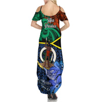 Tafea Day Summer Maxi Dress Vanuatu Sand Drawing With Polynesian Pattern - Wonder Print Shop