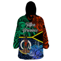Tafea Day Wearable Blanket Hoodie Vanuatu Sand Drawing With Polynesian Pattern - Wonder Print Shop