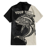 Personalised Polynesia Fishing Family Matching Summer Maxi Dress and Hawaiian Shirt With Maori Hei Matau Fish Hook Gold Art - Wonder Print Shop