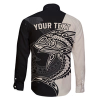 Personalised Polynesia Fishing Family Matching Summer Maxi Dress and Hawaiian Shirt With Maori Hei Matau Fish Hook Gold Art - Wonder Print Shop