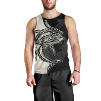 Personalised Polynesia Fishing Men Tank Top With Maori Hei Matau Fish Hook Gold Art - Wonder Print Shop
