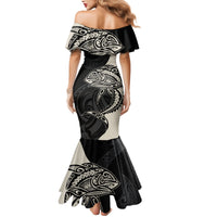 Personalised Polynesia Fishing Mermaid Dress With Maori Hei Matau Fish Hook Gold Art - Wonder Print Shop