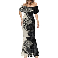 Personalised Polynesia Fishing Mermaid Dress With Maori Hei Matau Fish Hook Gold Art - Wonder Print Shop