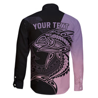 Personalised Polynesia Fishing Family Matching Summer Maxi Dress and Hawaiian Shirt With Maori Hei Matau Fish Hook Pastel Art - Wonder Print Shop