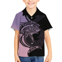 Personalised Polynesia Fishing Family Matching Summer Maxi Dress and Hawaiian Shirt With Maori Hei Matau Fish Hook Pastel Art - Wonder Print Shop