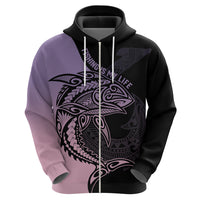 Personalised Polynesia Fishing Hoodie With Maori Hei Matau Fish Hook Pastel Art - Wonder Print Shop