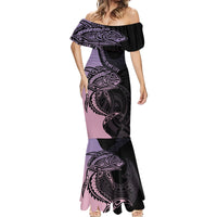 Personalised Polynesia Fishing Mermaid Dress With Maori Hei Matau Fish Hook Pastel Art - Wonder Print Shop